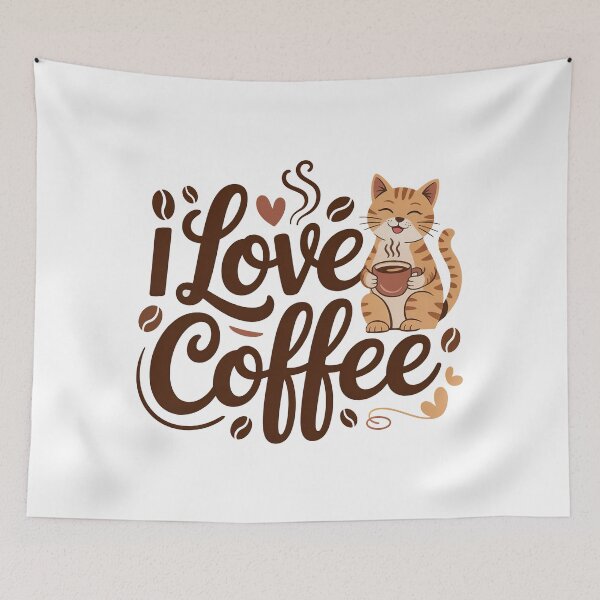 Item preview, I Love Coffee, Coffee Lover, Cat Lover designed and sold by graphic-genie.