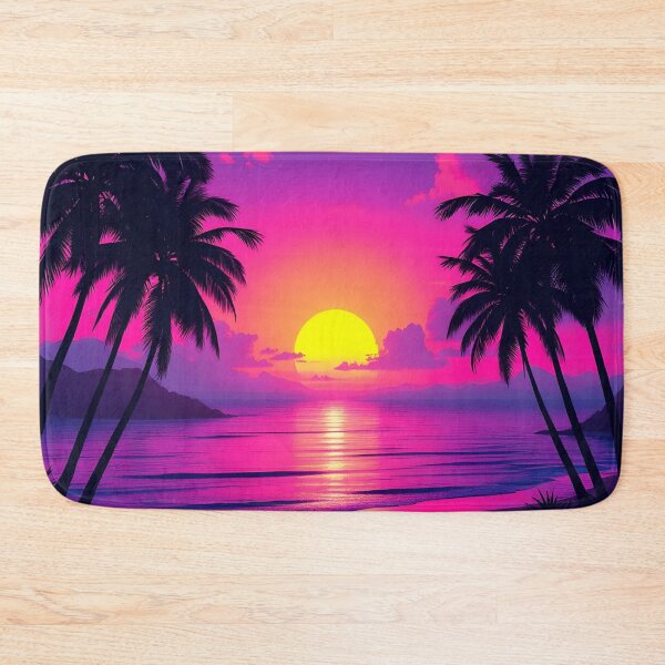 Item preview, Neon Palm Sunset – Vaporwave Tropical Aesthetic designed and sold by DreamyWallVibes.