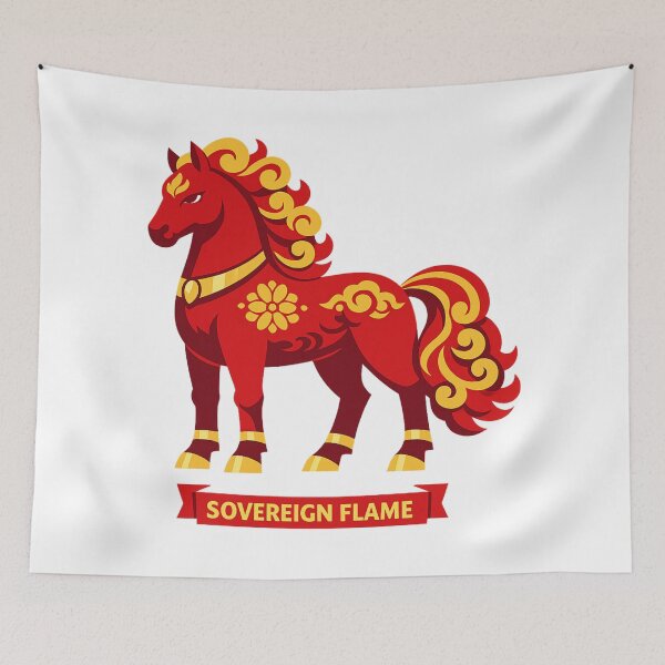 Item preview, Sovereign Flame Fire Horse – Regal Zodiac Horse Design designed and sold by Vendeloc.