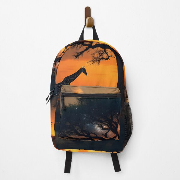 Item preview, African Tree of Life Sunset – Safari Wildlife Silhouette Art designed and sold by DreamyWallVibes.