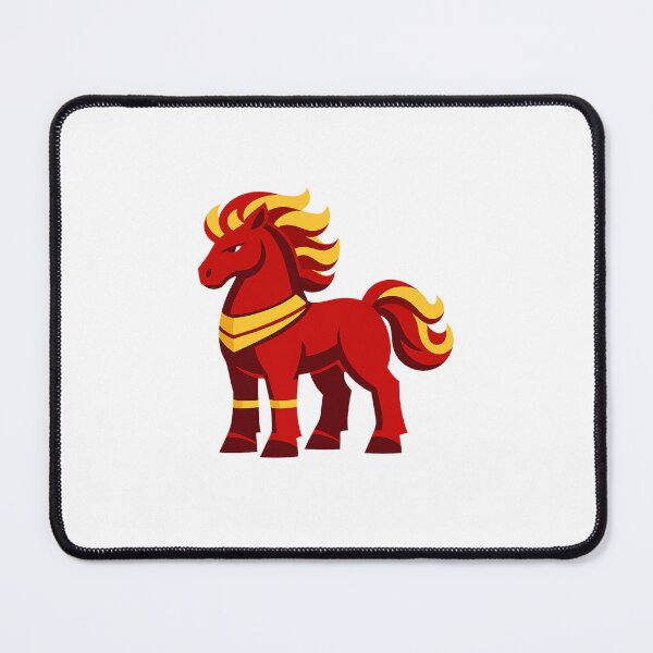 Item preview, Title: Minimalist Red Gold Fire Horse Zodiac Art designed and sold by Vendeloc.