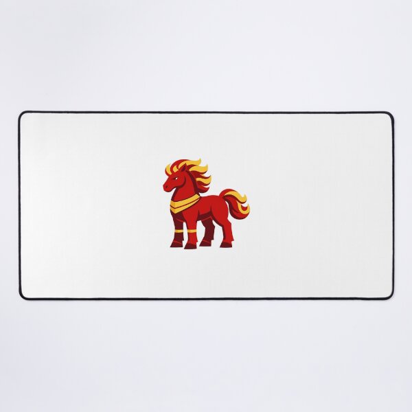 Item preview, Title: Minimalist Red Gold Fire Horse Zodiac Art designed and sold by Vendeloc.