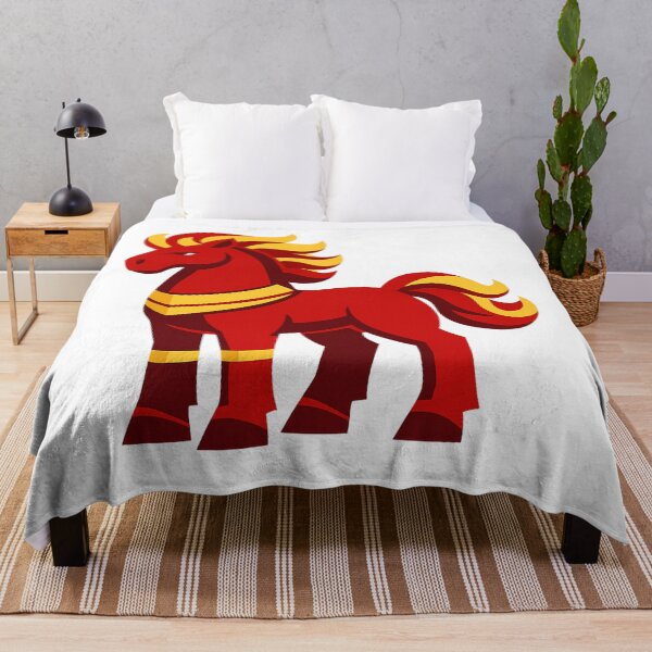 Item preview, Title: Minimalist Red Gold Fire Horse Zodiac Art designed and sold by Vendeloc.