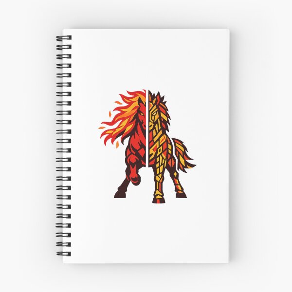 Item preview, Split Flame Mosaic Horse – Modern Geometric Fire Zodiac Design designed and sold by Vendeloc.