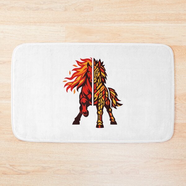 Item preview, Split Flame Mosaic Horse – Modern Geometric Fire Zodiac Design designed and sold by Vendeloc.