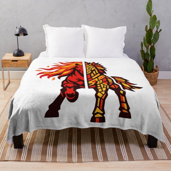 Item preview, Split Flame Mosaic Horse – Modern Geometric Fire Zodiac Design designed and sold by Vendeloc.