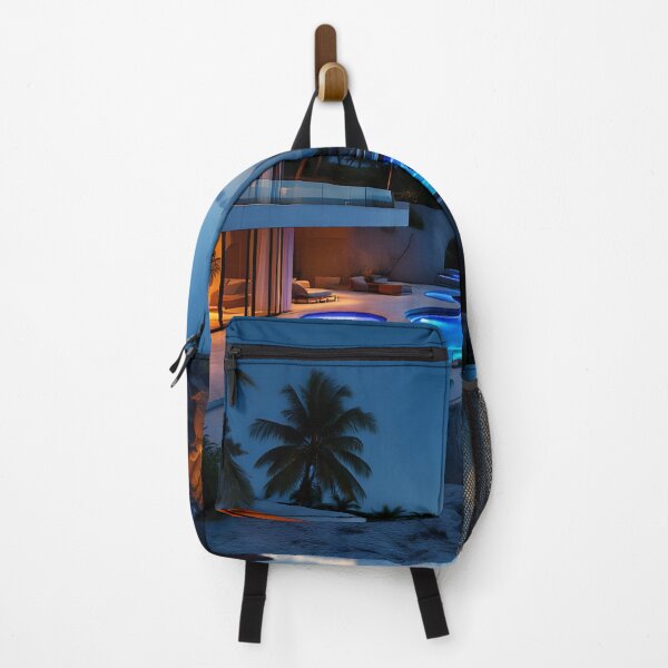 Item preview, Luxury Moonlit Villa – Modern Ocean Night Aesthetic designed and sold by DreamyWallVibes.