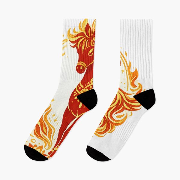 Item preview, Radiant Fire Lotus Horse – Lunar New Year Flame Zodiac Art designed and sold by Vendeloc.