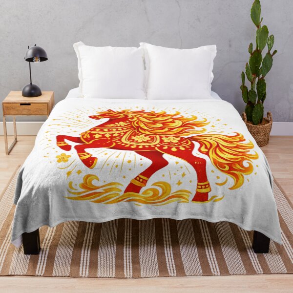 Item preview, Radiant Prosperity Fire Horse – Lunar New Year Zodiac Flame Art designed and sold by Vendeloc.