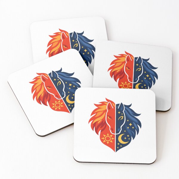Item preview, Sun and Moon Horse – Fire and Night Duality Zodiac Art designed and sold by Vendeloc.