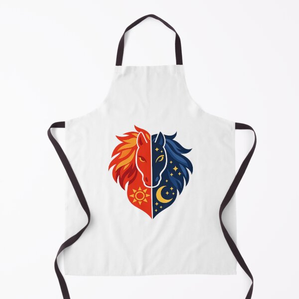 Item preview, Sun and Moon Horse – Fire and Night Duality Zodiac Art designed and sold by Vendeloc.