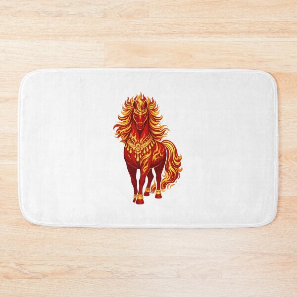 Item preview, Regal Flame Guardian Horse – Majestic Red Gold Zodiac Art designed and sold by Vendeloc.