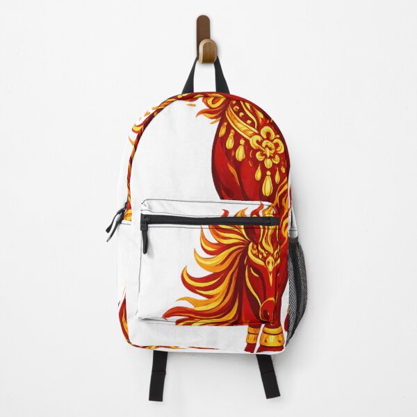 Item preview, Regal Flame Guardian Horse – Majestic Red Gold Zodiac Art designed and sold by Vendeloc.
