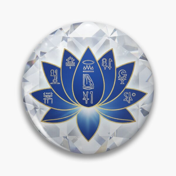 Item preview, Egyptian Blue Lotus on Crystal Diamond - Sacred Geometry - Ancient Mystery Sticker designed and sold by anubisartvault.