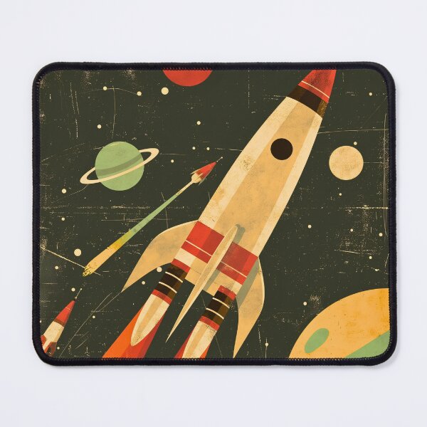 Item preview, Retro Space Rocket Illustration designed and sold by CheersTOGETHER.