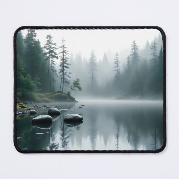 Item preview, Zen Forest Reflection – Calm Misty Nature Art designed and sold by DreamyWallVibes.