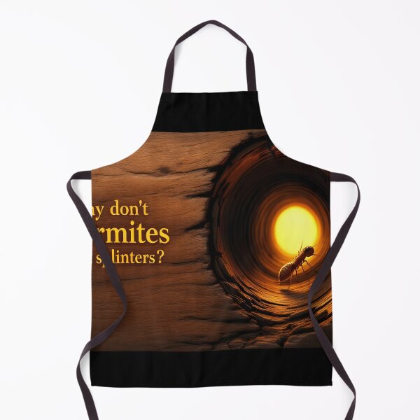 Item preview, Why Don’t Termites Get Splinters? Funny Wood Tunnel Typography Art designed and sold by DreamyWallVibes.