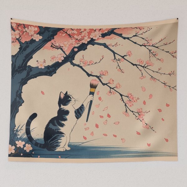 Item preview, Tabby and White Cat Painting Sakura – Sakura Brush Cat Series designed and sold by LEO'S CREATURE　れおずくりーちゃー.