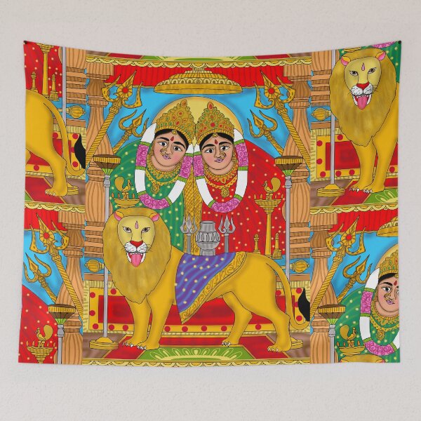 Item preview, Chamunda Devi Spiritual Artwork – Mythological Goddess Illustration designed and sold by Harshit_Digital_Arts.