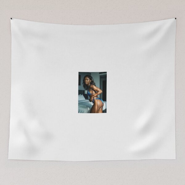 Item preview, Stunning woman in azure bikini in bedroom designed and sold by CathryneDelamort.
