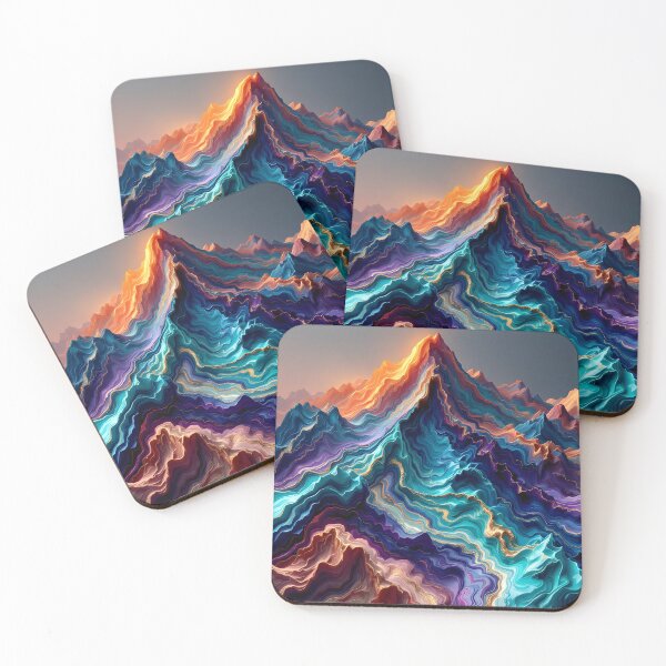 Item preview, Vibrant Marble Mountains – Abstract 3D Color Landscape designed and sold by DreamyWallVibes.