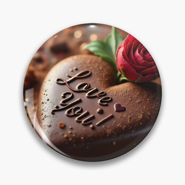 Item preview, Love You Chocolate Heart with Rose – Romantic Valentine Art designed and sold by DreamyWallVibes.