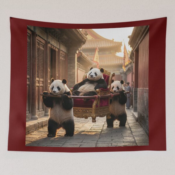 Item preview, Panda Borne Along on a Fancy Chair Litter designed and sold by Tridentulus.