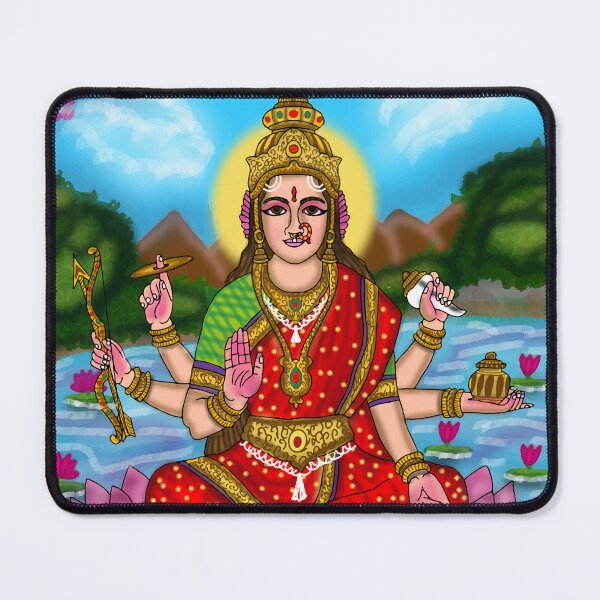 Item preview, Goddess Dhanlakshmi Divine Design – Hindu Wealth Goddess Art designed and sold by Harshit_Digital_Arts.