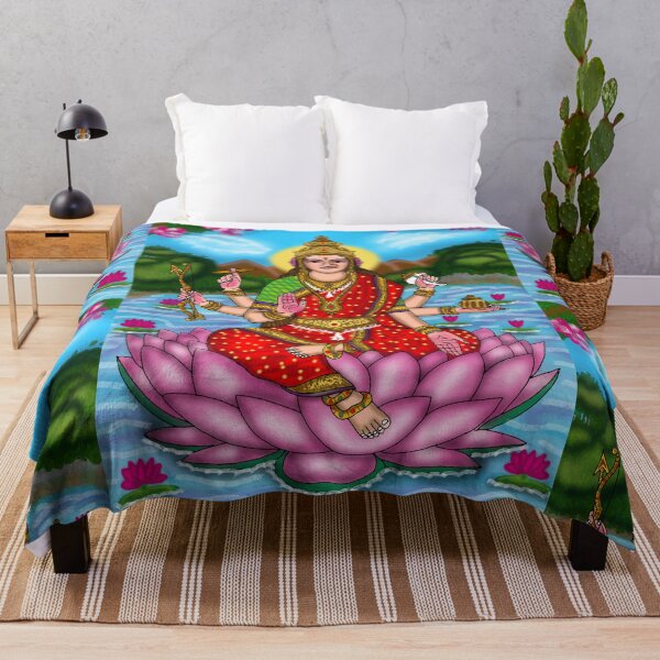 Item preview, Goddess Dhanlakshmi Divine Design – Hindu Wealth Goddess Art designed and sold by Harshit_Digital_Arts.