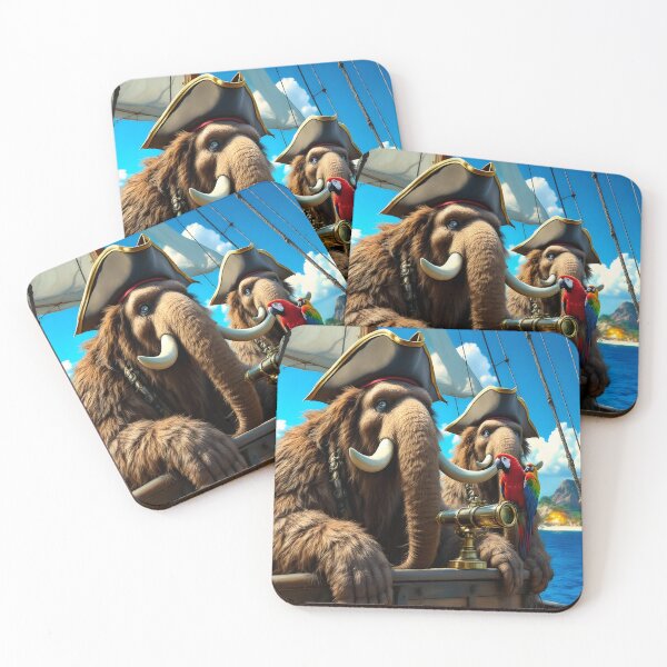 Item preview, Pirate Mammoths on the High Seas – Epic Fantasy Art designed and sold by DreamyWallVibes.