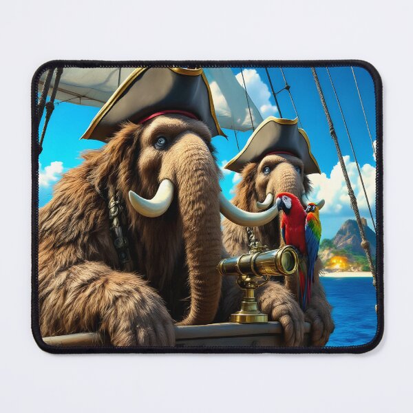 Item preview, Pirate Mammoths on the High Seas – Epic Fantasy Art designed and sold by DreamyWallVibes.
