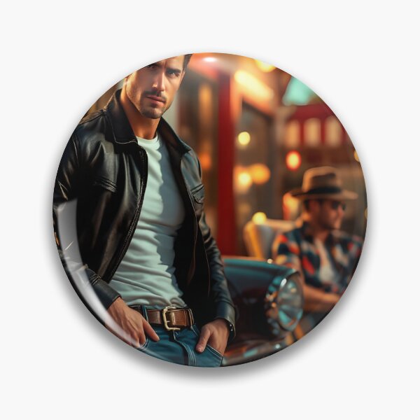 Item preview, 1950s Greaser Man – Vintage Car Retro Americana Art designed and sold by DreamyWallVibes.