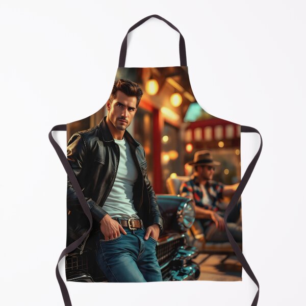 Item preview, 1950s Greaser Man – Vintage Car Retro Americana Art designed and sold by DreamyWallVibes.