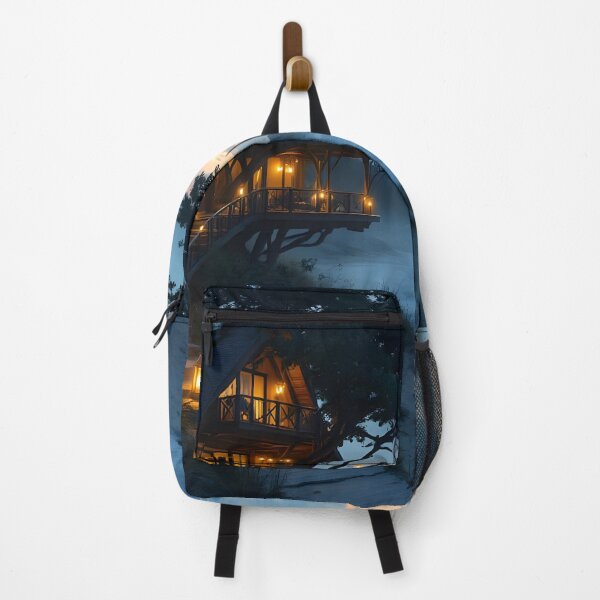 Item preview, Coastal Treehouse Overlooking the Ocean at Sunset designed and sold by DreamyWallVibes.