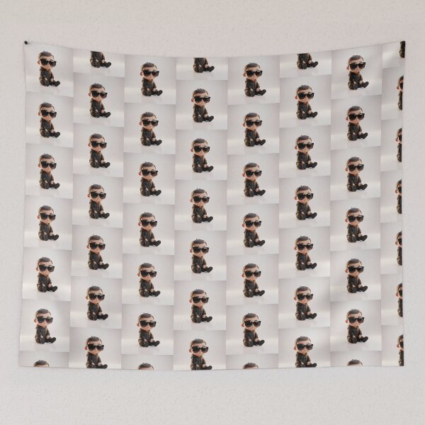 Item preview, Cool 3D Baby Boy in Black Hoodie and Sunglasses designed and sold by TrendTonic1.