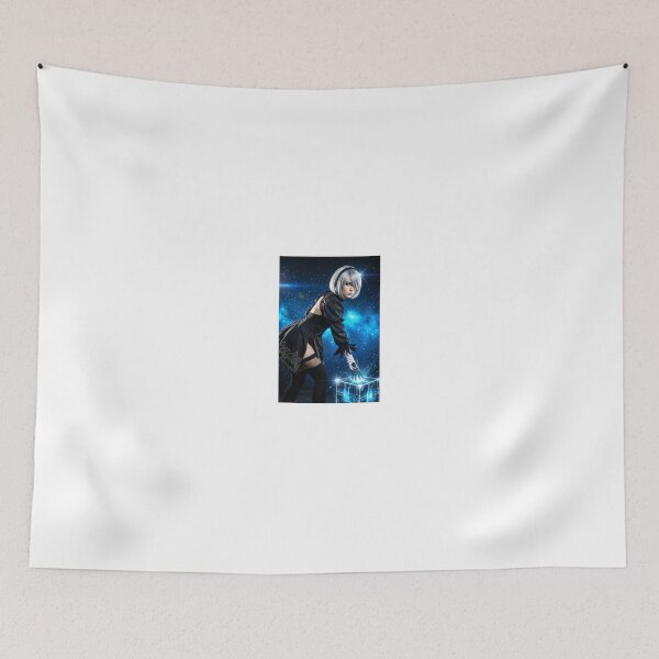 Item preview, 2b Android In Black Dress Touching Azure Cube designed and sold by CathryneDelamort.