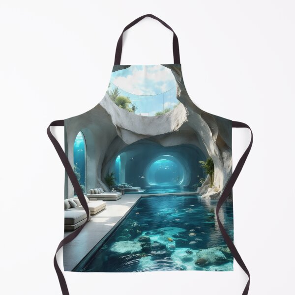 Item preview, Luxury Underwater Cave Interior – Futuristic Ocean Lounge designed and sold by DreamyWallVibes.