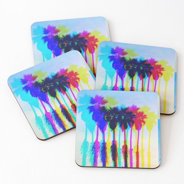Item preview, Sunset Palms Dreamscape - Neon Trip Blue designed and sold by Ink & Print Store .