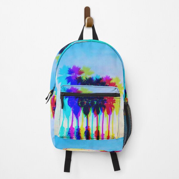 Item preview, Sunset Palms Dreamscape - Neon Trip Blue designed and sold by Ink & Print Store .