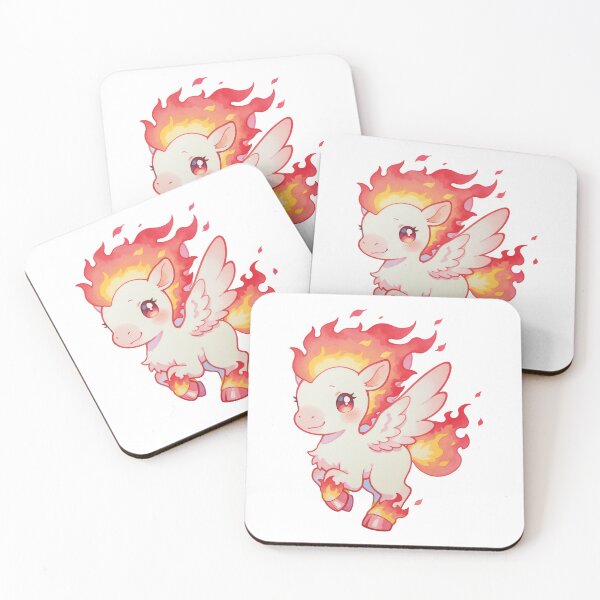 Item preview, Cute Watercolor Chibi Fire Pegasus with Bright Burning Mane Art designed and sold by Jagamusubi.