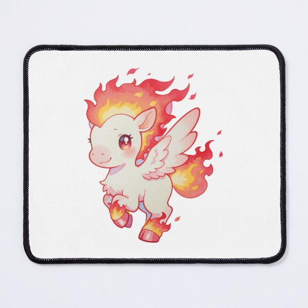 Item preview, Cute Watercolor Chibi Fire Pegasus with Bright Burning Mane Art designed and sold by Jagamusubi.