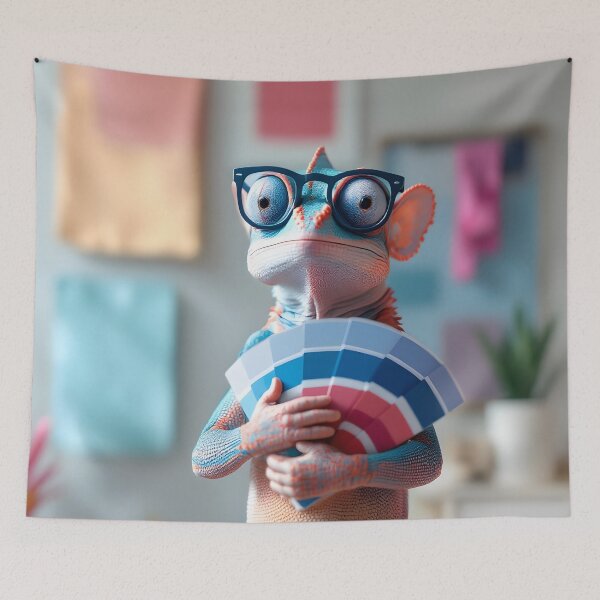 Item preview, Serious Chameleon Interior Designer – Funny Animal Color Consultant Art designed and sold by DreamyWallVibes.