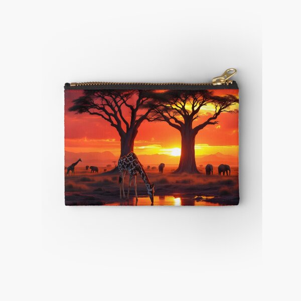 Item preview, Giraffe at Sunset – African Baobab Savanna Scene designed and sold by DreamyWallVibes.