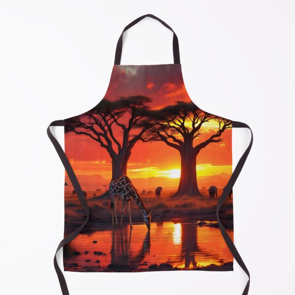 Item preview, Giraffe at Sunset – African Baobab Savanna Scene designed and sold by DreamyWallVibes.