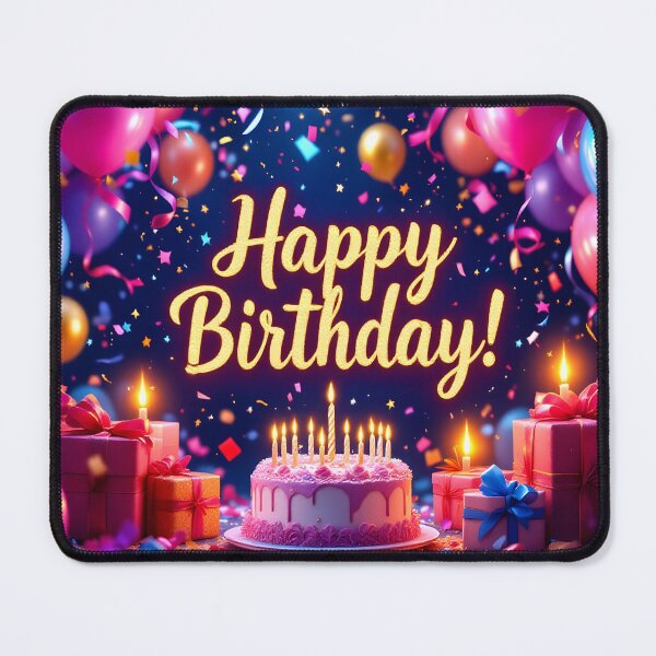 Item preview, Happy Birthday Celebration - Cake, Balloons & Confetti Design designed and sold by DreamyWallVibes.