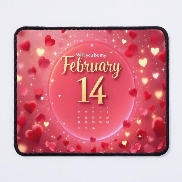 Item preview, "Romantic Valentine's Day Calendar 2026 - Hearts & Love Design" designed and sold by DreamyWallVibes.