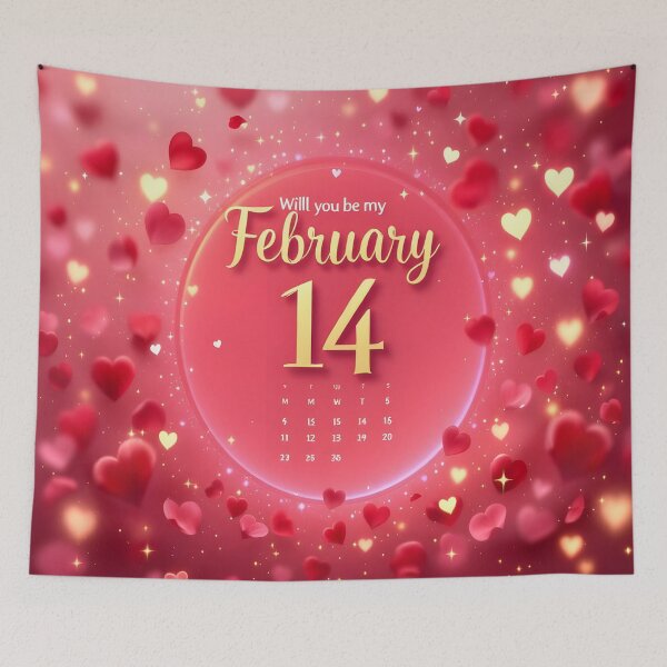 Item preview, "Romantic Valentine's Day Calendar 2026 - Hearts & Love Design" designed and sold by DreamyWallVibes.
