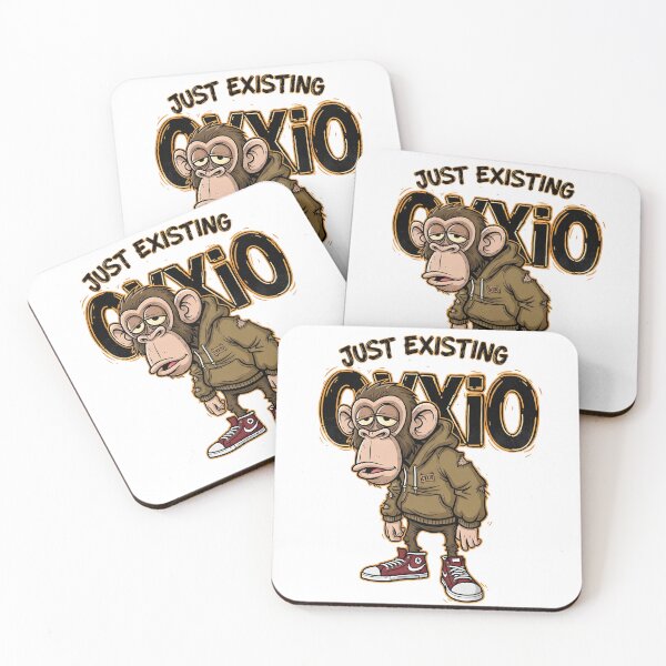 Item preview, Just Existing - Funny Tired Monkey Mood Art designed and sold by OVXIO.