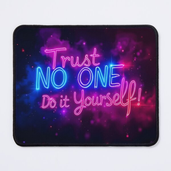 Item preview, Trust No One – Do It Yourself Neon Motivational Quote designed and sold by DreamyWallVibes.