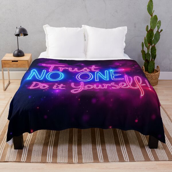 Item preview, Trust No One – Do It Yourself Neon Motivational Quote designed and sold by DreamyWallVibes.